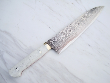 ITOU Gyuto R2 20 cm Klinge, Griff Dupont Corian Ice White