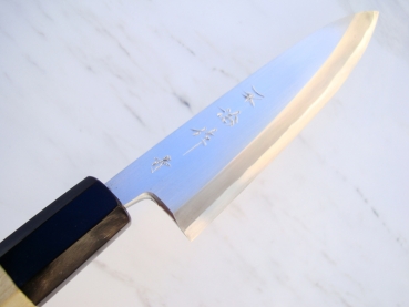 HEIJI Schmiede Aogami 1 Mini Yanagi, 12,5 cm Klinge mit Honbazuke, handgeschmiedet und -signiert, nicht rostfrei