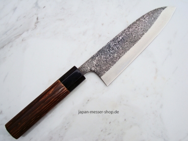Yoshikane Raiun Damast Santoku, 16,5 cm, handgeschmiedet und -signiert