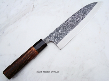 Yoshikane Raiun Damast Santoku, 18 cm, handgeschmiedet und -signiert