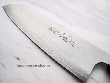 AZAI VG10 Schmiede Santoku Suminagashi Damastmesser 16 cm, 33 Lagen