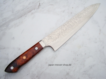 AZAI R2 Gyuto Damastmesser 21 cm Klinge, Griff W�steneinsenholz, handgeschmiedet