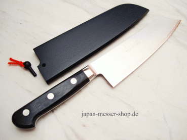 Takamura Blazen PM-Stahl Santoku - handgeschmiedet und -signiert, 16,5 cm Klinge