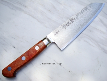 Takamura VG10 Damast Santoku - handgeschmiedet und -signiert, 17 cm Klinge