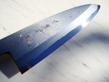 Sakai Takayuki Uzushio Suminagashi Funayuki Sondermodell, 18 cm Klinge, handgeschmiedet + -signiert