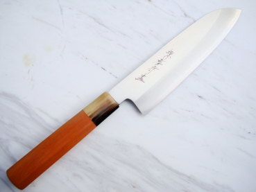 AOKI Gingami 3 Ichii Exklusiv Santoku, 18 cm Klinge, handgeschmiedet und -signiert