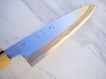 HEIJI Schmiede Aogami 1 Mini Yanagi, 15 cm Klinge mit Honbazuke, handgeschmiedet und -signiert, nicht rostfrei