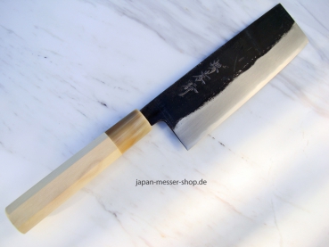 Tokujho Shirogami 2 Warikomi Kurouchi Nakiri 18 cm handgeschmiedet