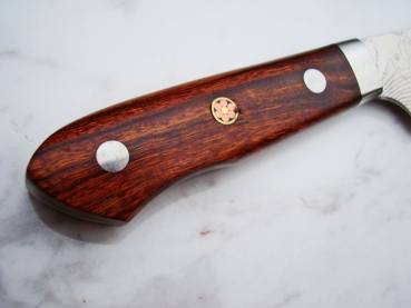 AZAI R2 Petty Damastmesser 16 cm Klinge, Griff W�steneinsenholz, handgeschmiedet