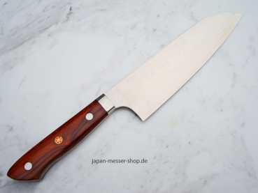 AZAI R2 Santoku Damastmesser 16,5 cm Klinge, Griff W�steneinsenholz, handgeschmiedet