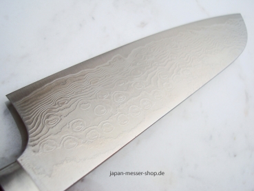 AZAI R2 Santoku Damastmesser 16,5 cm Klinge, Griff W�steneinsenholz, handgeschmiedet