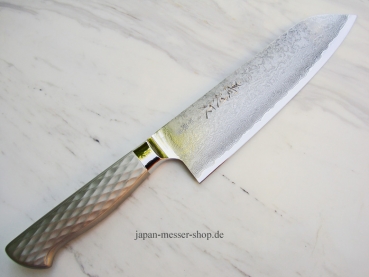 Takamura Damaststahl VG10 Santoku - handgeschmiedet und -signiert, 17 cm Klinge