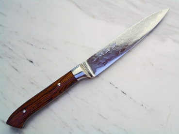 Takamura Uchigumo Hocho Tigerwood Petty - handgeschmiedet und -signiert, 11 cm Klinge