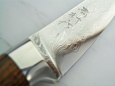 Takamura Uchigumo Hocho Tigerwood Petty - handgeschmiedet und -signiert, 11 cm Klinge