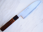HEIJI Schmiede Atsuraeko Migaki Santoku, 16,5 cm Klinge mit Honbazuke, handgeschmiedet und - signiert, nicht rostfrei