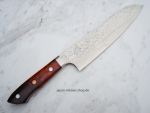 AZAI R2 Santoku Damastmesser 18 cm Klinge, Griff W�steneinsenholz, handgeschmiedet