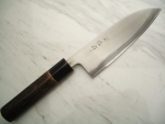HEIJI Schmiede Atsuraeko Migaki Santoku, 18,5 cm Klinge mit Honbazuke, handgeschmiedet und - signiert, nicht rostfrei