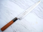 Aoki Gingami 3 Ichii Exklusiv Suminagashi Sujihiki, 24 cm Klinge, handgeschmiedet und -signiert