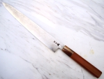Aoki Gingami 3 Ichii Exklusiv Suminagashi Sujihiki, 27 cm Klinge, handgeschmiedet und -signiert