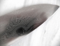 Preview: AOKI Gingami 3 Exklusiv Suminagashi Santoku, 18 cm Klinge, handgeschmiedet und -signiert