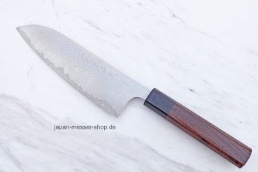 AZAI R2 Stahl Wa Santoku 17 cm, handgeschmiedet und -signiert, rostfrei