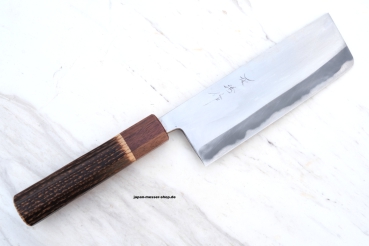 HEIJI Schmiede Nakiri 17 cm Klinge mit Honbazuke, handgeschmiedet und -signiert, rostfrei