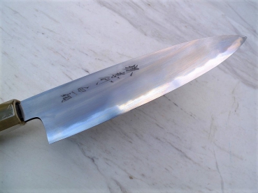 AOKI Shirogami 1 Warikomi Gyuto 21 cm - handgeschmiedet und -signiertes Meisterstück