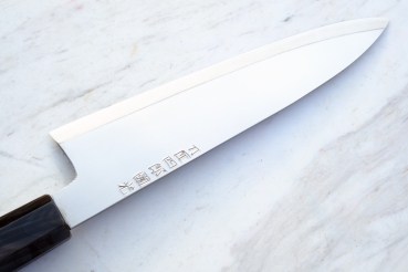 Preview: Shirou Kunimitsu Aogami  Gyuto  24 cm, handgeschmiedet mit Signatur, nicht rostfrei