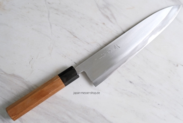 HEIJI Schmiede Gyuto 24 cm Klinge mit Honbazuke, handgeschmiedet und -signiert, rostfrei