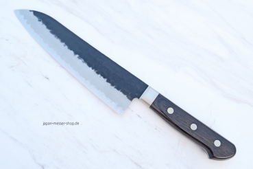 Sakon Aogami Super Tsuchime Santoku 18 cm, Klinge schwarz, nicht rostfrei