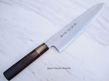 AOKI Aogami 2 Warikomi Wa Gyuto 24 cm Ebenholz, handgeschmiedet und -signiert - nicht rostfrei