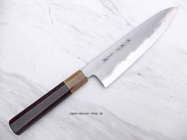AOKI Shirogami 2 Warikomi Gyuto 21cm - handgeschmiedet und -signiertes Meisterstück