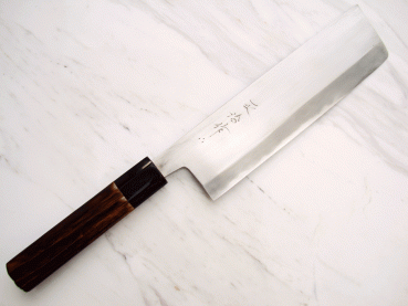 HEIJI Schmiede Nakiri 18 cm Klinge mit Honbazuke, handgeschmiedet und -signiert, rostfrei