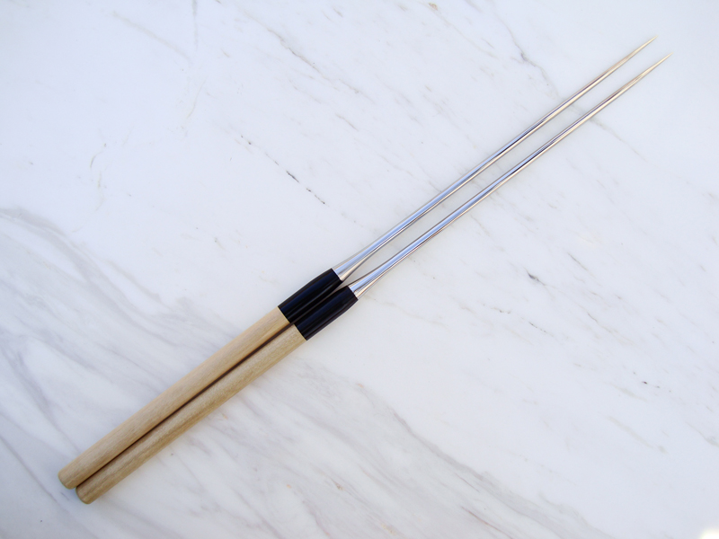 Japanische Moribashi Stäbchen zum Kochen, Länge 18 cm/Gesamtlänge 32 cm,  Ho-Holz