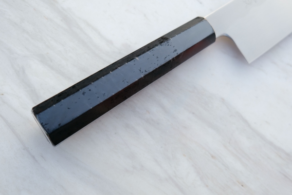 AOKI Shirogami 2 Mizuyaki Honyaki Wa Gyuto 22,5 cm - handgeschmiedet und -signiertes Meisterstück