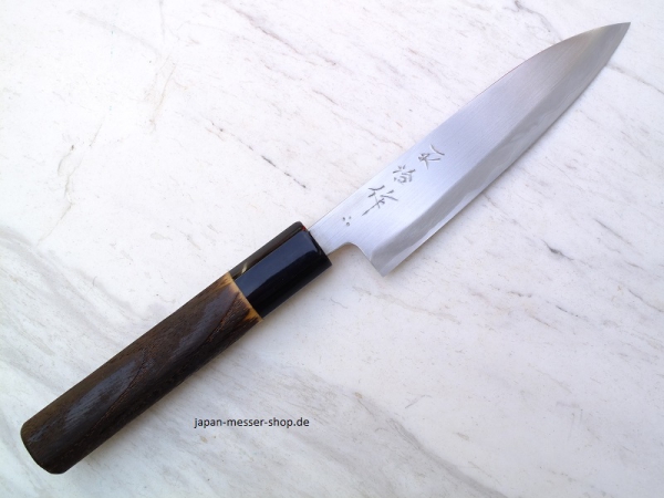 HEIJI Schmiede Migaki Petty 13 cm Klinge mit Honbazuke, handgeschmiedet und -signiert, rostfrei