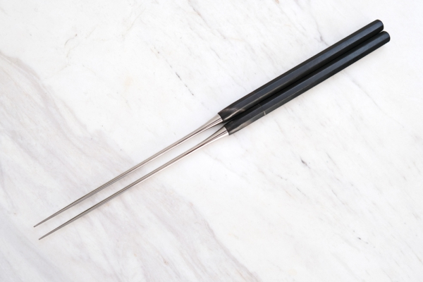 Japanische Moribashi Stäbchen zum Kochen, Länge 15 cm/Gesamtlänge 29 cm, Ebenholz