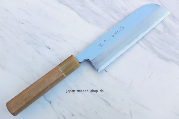 AOKI Shirogami 2 Spiegel Kamagata Usuba -Form 19,5 cm, Meisterstück, handgeschmiedet und -signiert