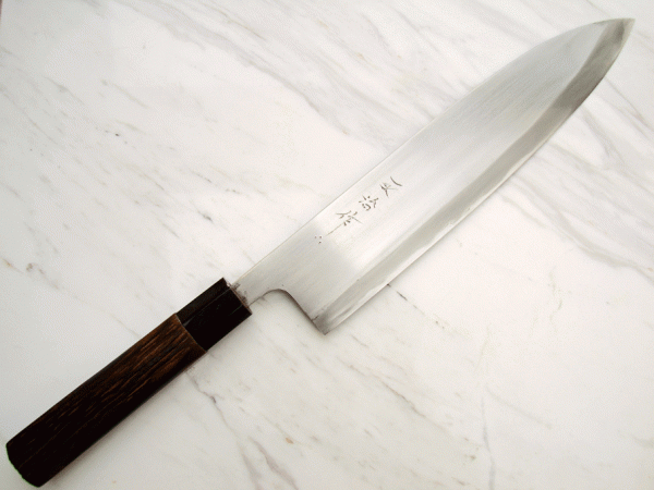 HEIJI Schmiede Gyuto 24 cm Klinge mit Honbazuke, handgeschmiedet und -signiert, rostfrei