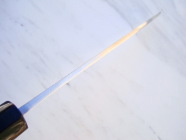 HEIJI Schmiede Atsuraeko Iwasaki Stahl Mini Yanagi, 15 cm Klinge mit Honbazuke, handgeschmiedet und -signiert, nicht rostfrei