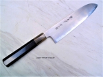 AOKI Aogami 2 Warikomi Wa Santoku 21 cm Ebenholz, handgeschmiedet und -signiert - nicht rostfrei