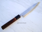 HEIJI Schmiede Atsuraeko Iwasaki Stahl Mini Yanagi, 15 cm Klinge mit Honbazuke, handgeschmiedet und -signiert, nicht rostfrei